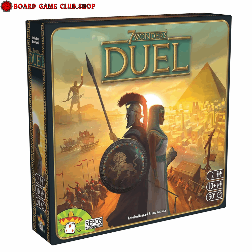 7 Wonders Duel Board Game featuring stunning artwork and competitive two-player gameplay