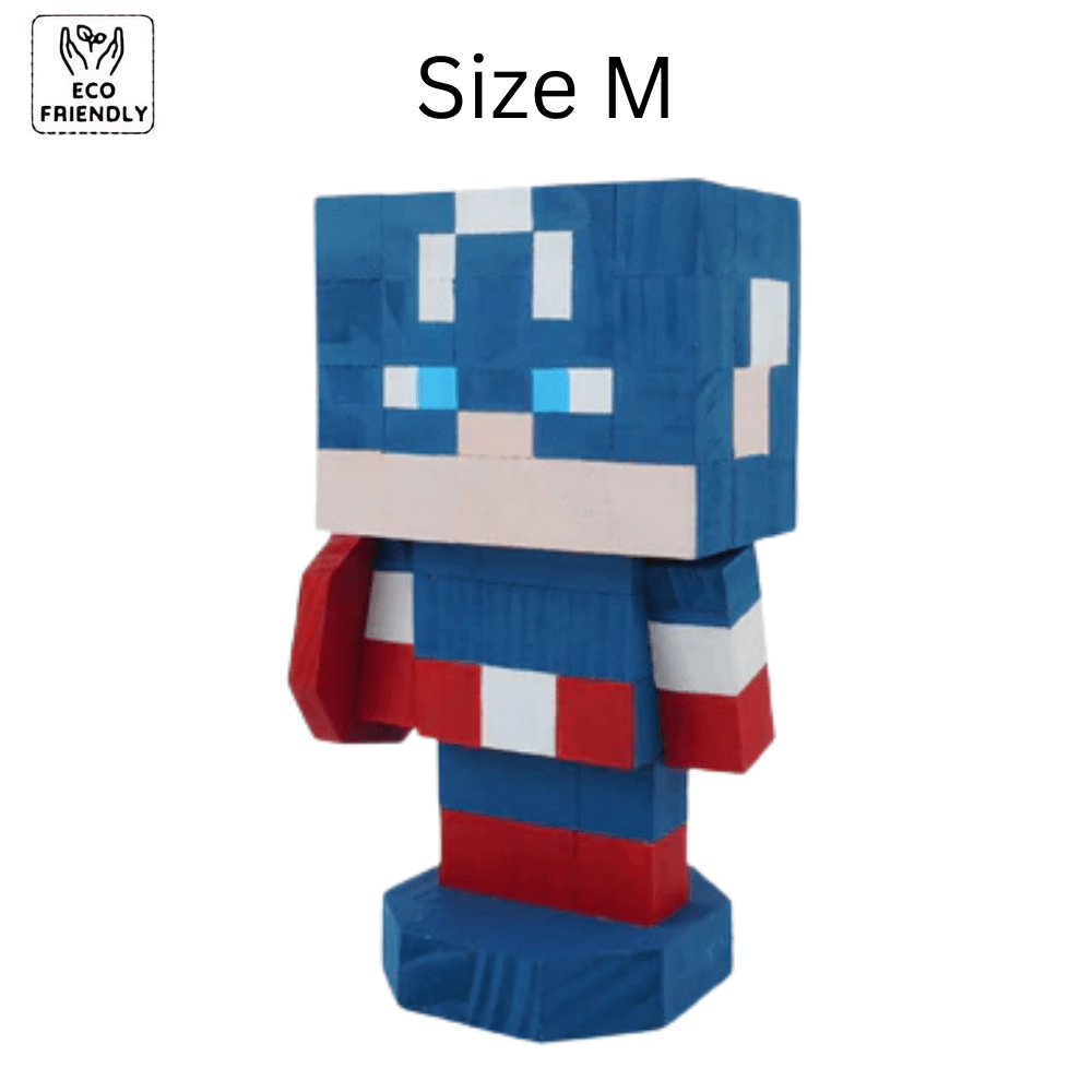 Eco-friendly Avengers Action Figures 6 inch Captain America Toy with block design for imaginative play