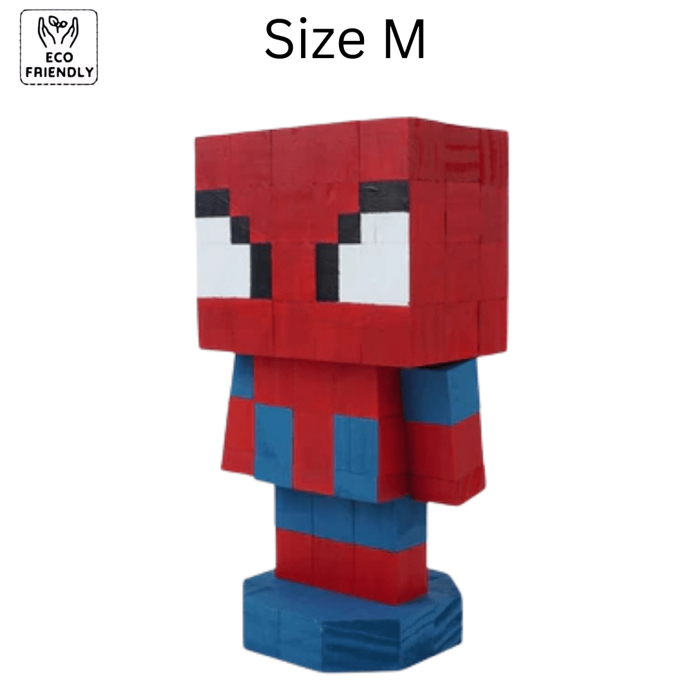 Eco-friendly Avengers Action Figures 6 inch Spiderman Toy Block in Red and Blue for Kids