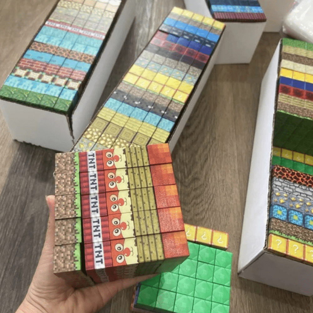 Colorful Minecraft Magnetic Blocks for creative building and playtime fun