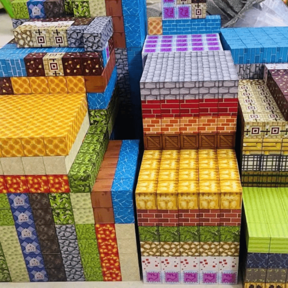 Colorful Minecraft Magnetic Blocks for creative building and imaginative play