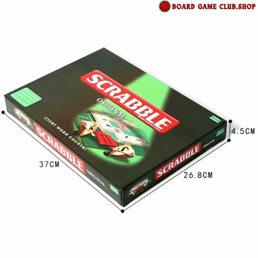 Scrabble Original board game box featuring classic design for word enthusiasts and family fun