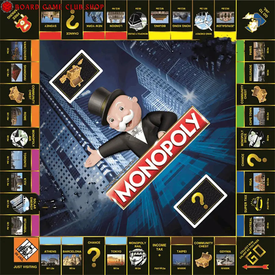 Monopoly Ultimate Banking game board with vibrant design and token pieces for family fun