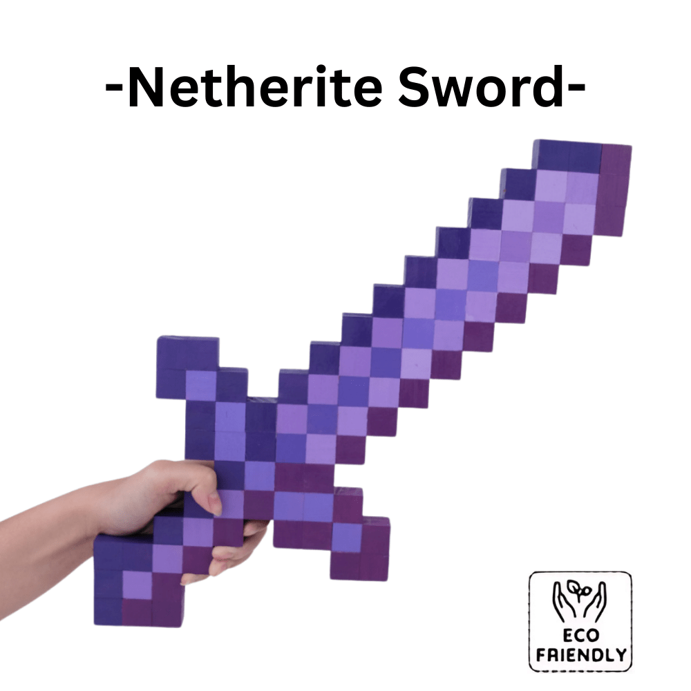 Minecraft Handmade Netherite Sword Toy in Purple with Eco-Friendly Materials