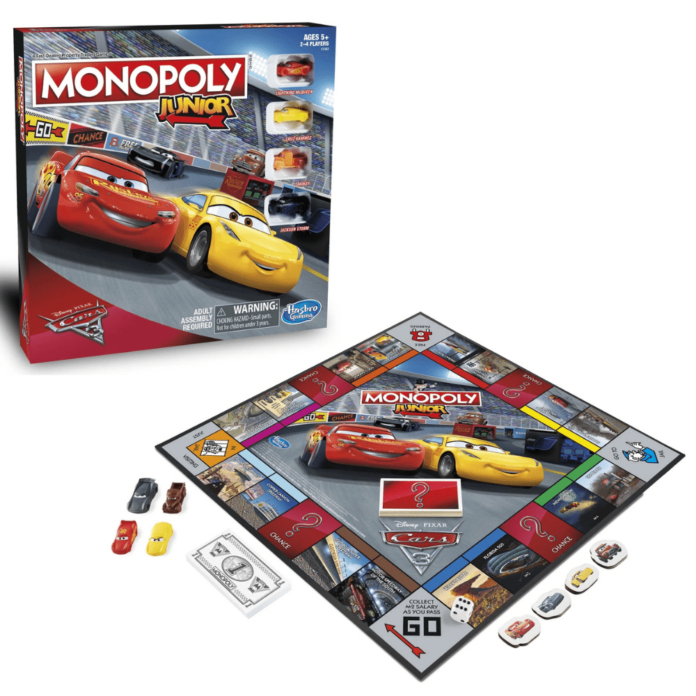 Monopoly Diced Variety Edition board game featuring vibrant design and fun race car tokens