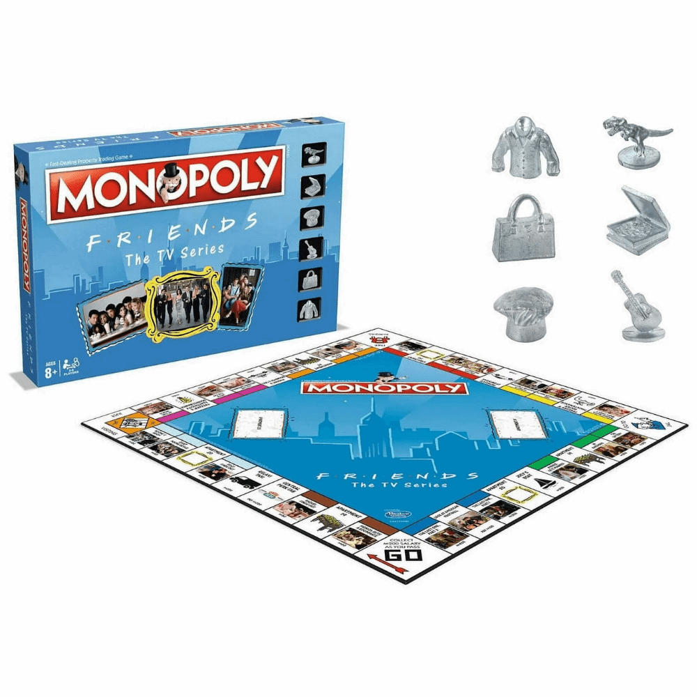 Monopoly Diced Variety Edition featuring Friends TV Series with game board and character pieces