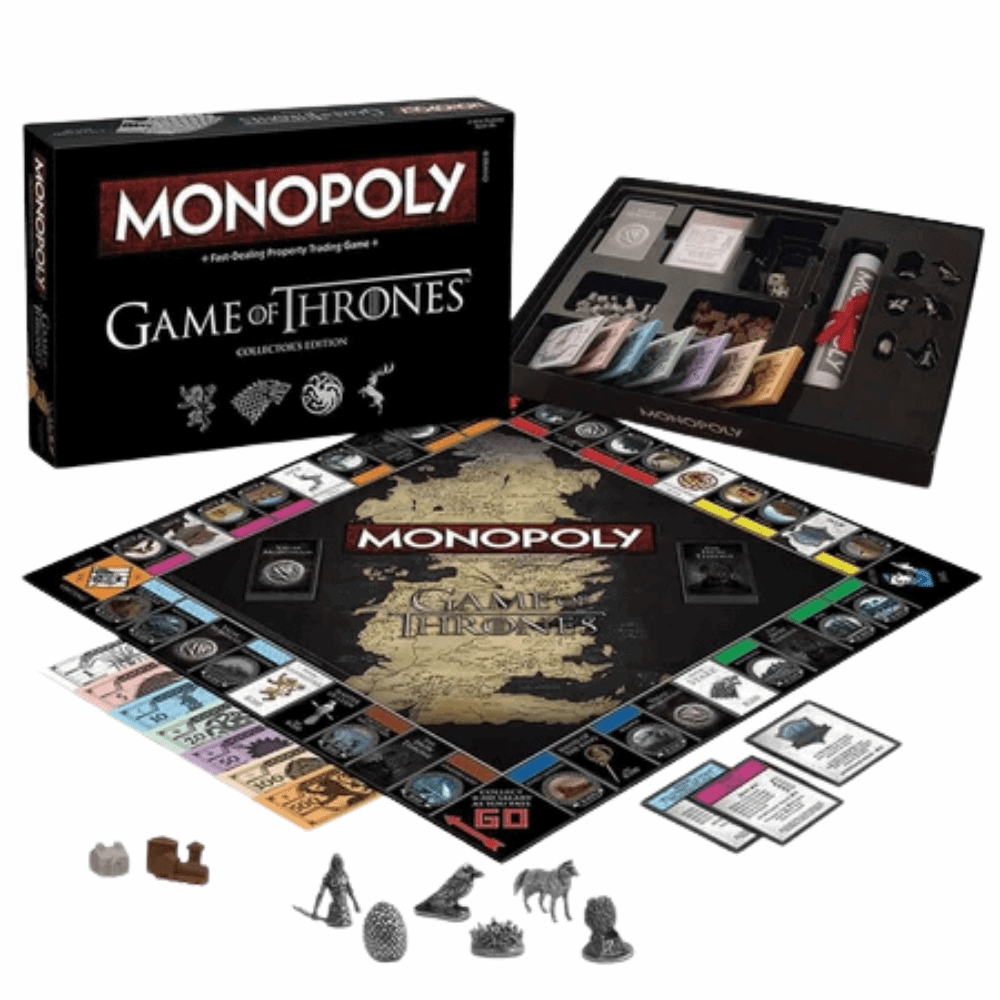 Monopoly Diced Variety Edition featuring Game of Thrones with custom pieces and themed game board