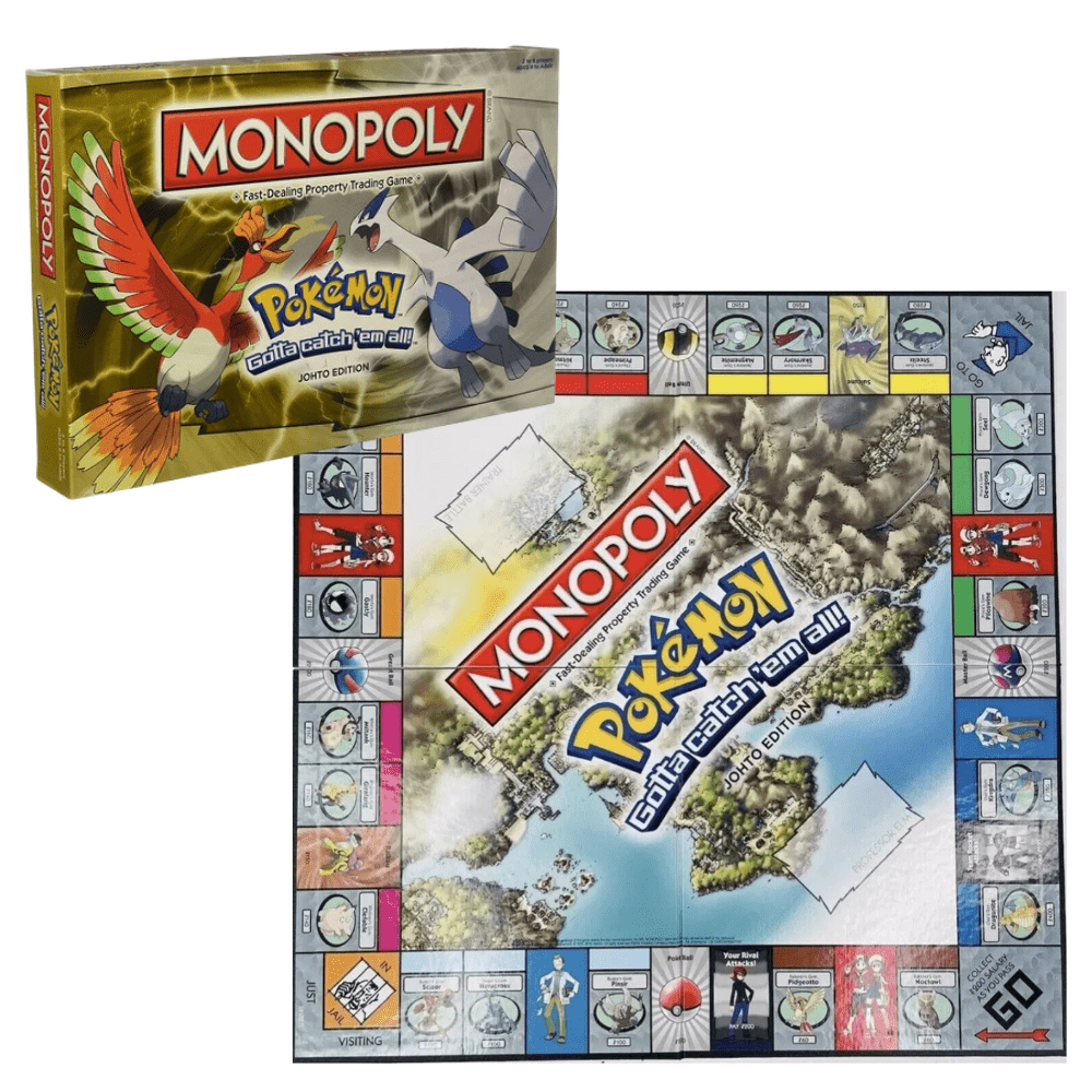 Monopoly Diced Variety Edition featuring a Pokemon theme with unique game board and colorful characters