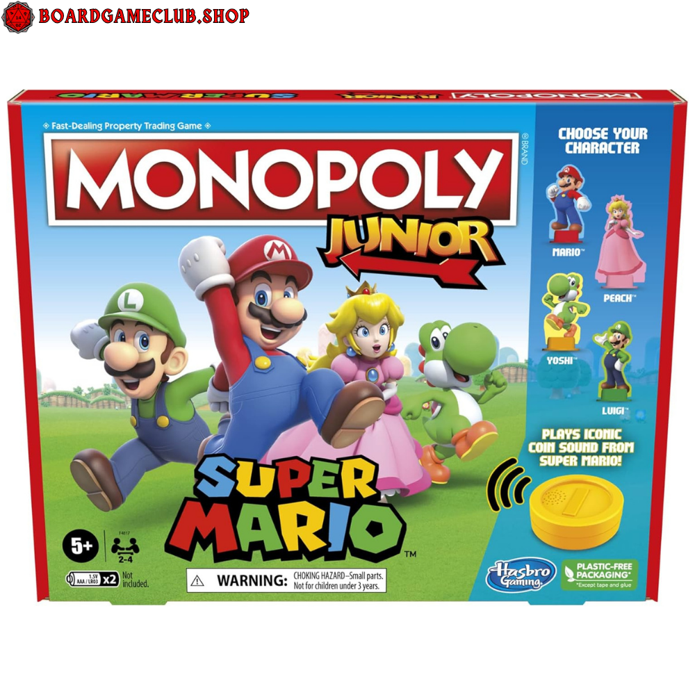Monopoly Junior Super Mario Board Game featuring Mario characters for fun family gaming