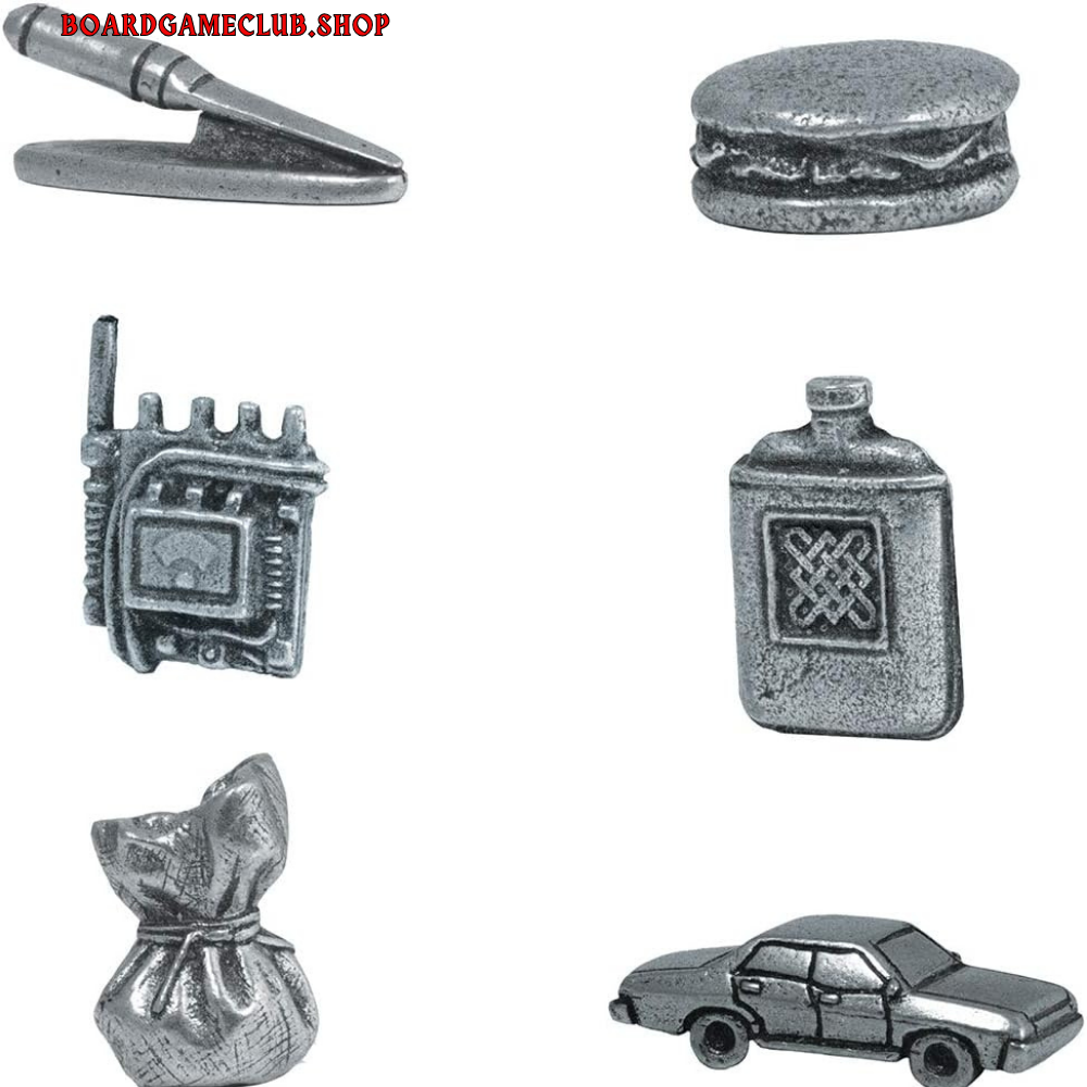 Monopoly Supernatural Edition game tokens including a car, hamburger, and more for board game enthusiasts
