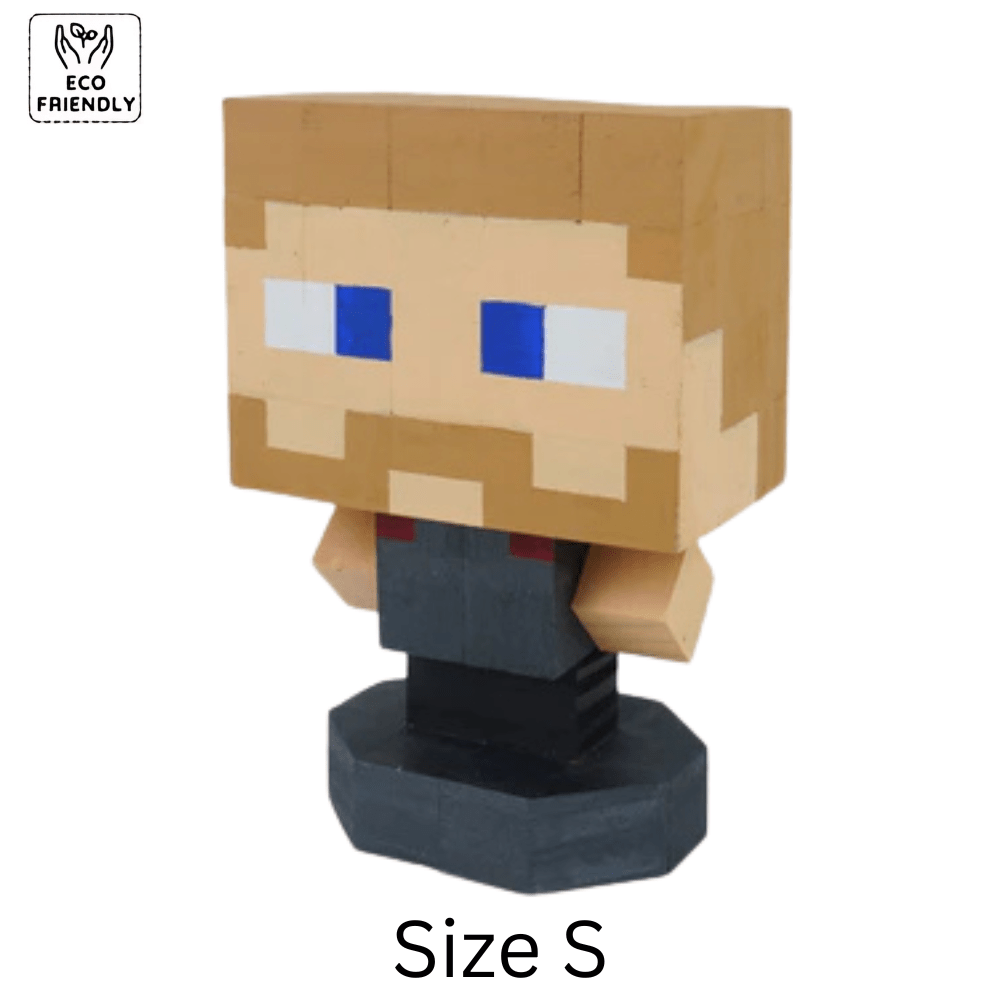 Eco-friendly Naruto Figure Statue in Size S, featuring a blocky design with blue eyes and standing base
