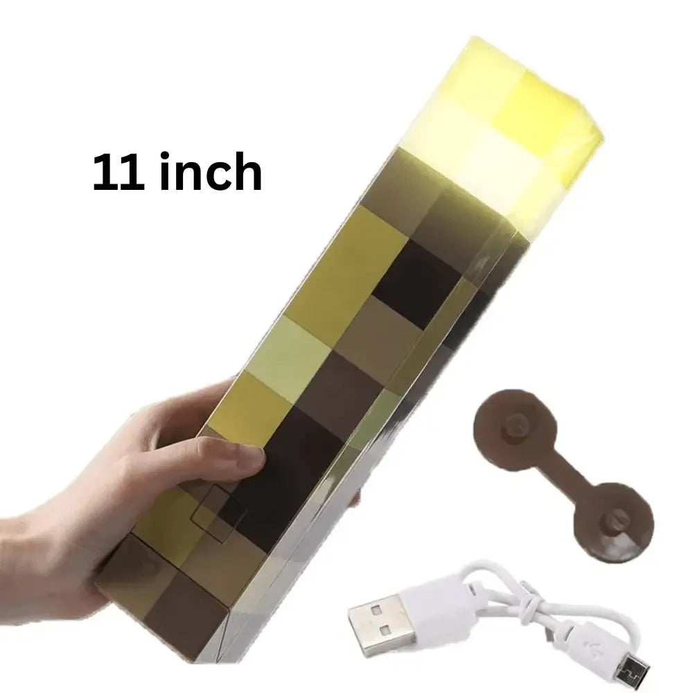 Torch Minecraft Redstone Lamp 11 inch with USB charging for gaming room decor