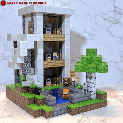 Minecraft Magnetic Blocks Building Set with Characters and Trees for Creative Play