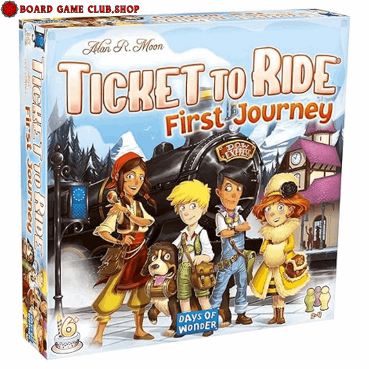 Ticket To Ride First Journey Board Game Europe featuring colorful characters and train adventures
