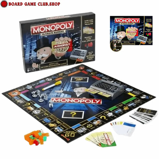 Monopoly Ultimate Banking game set with electronic banking unit and vibrant game board