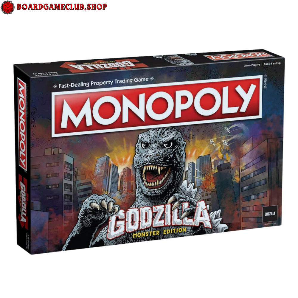 Monopoly Godzilla Monster Edition Board Game with Iconic Godzilla Art and Classic Gameplay