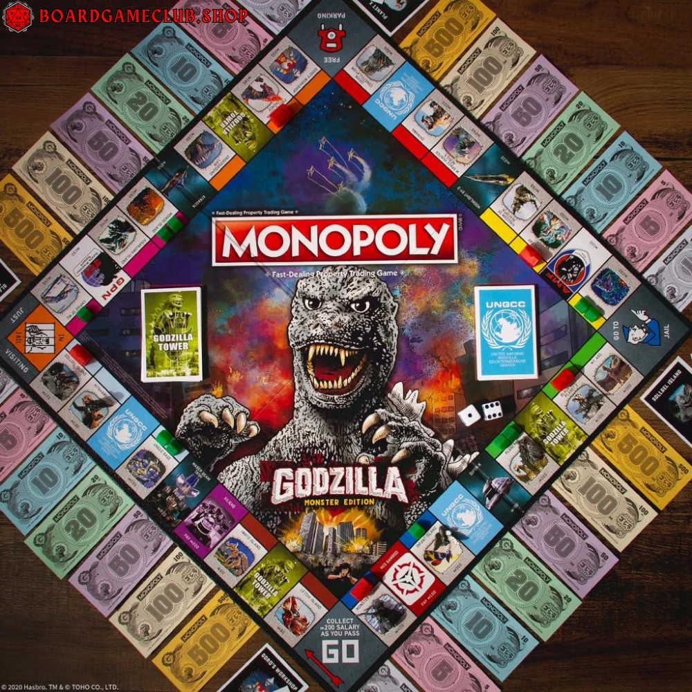 Monopoly Godzilla board game featuring vibrant artwork and themed gameplay for fans of Godzilla