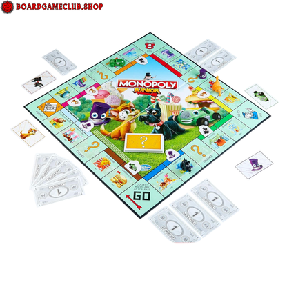 Monopoly Junior board game featuring colorful characters and fun properties for kids to enjoy
