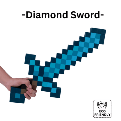 Minecraft Handmade Diamond Sword Toy in Blue and Black for Creative Play