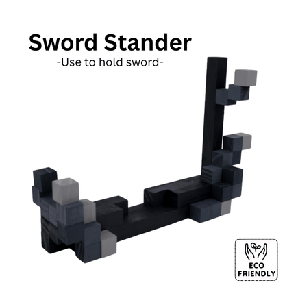 Minecraft Handmade Sword Stander made from eco-friendly materials for displaying swords