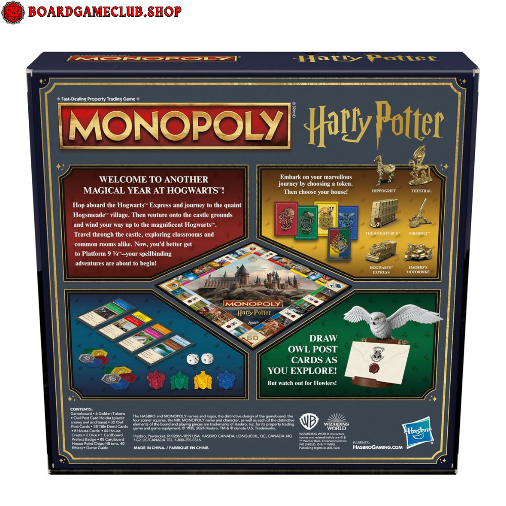 Monopoly Harry Potter board game featuring Hogwarts theme and magical elements for family fun