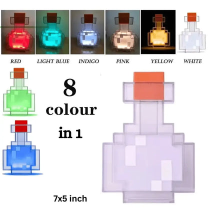 Torch Minecraft Redstone Lamp with 8 color options in a 7x5 inch design for vibrant decor